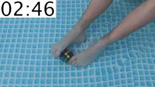 Solving a Rubik's Cube Underwater with Feet
