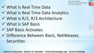 What is Real Time Data, How Data Analytics works, Basis vs NetWeaver, R/3 in SAP | PitCia IT |