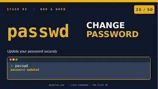 Linux Commands #25 - passwd — Change Linux Passwords Securely (Self + Sysadmin Modes)
