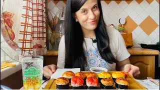 MUKBANG BAKED ROLLS WITH SHRIMP, CRAB, EEL, AND CHICKEN 