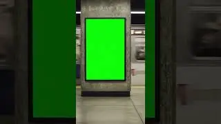 Digital Subway Tunnel Ad During Train Arrival Green Screen Effect 