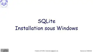 Installation de SQLite sous Windows