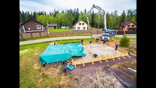 Бетонирование фундаментных плит, поселок Ольшаники, ДПК «Ольшаники»