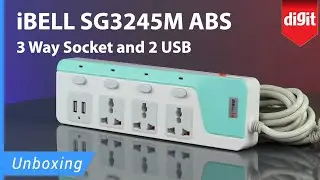 iBELL SG3245M ABS 3 Way Socket and 2 USB Extension Cord Unboxing