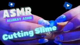 ASMR slime cutting and crunching