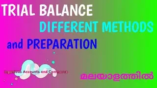 Different methods of preparing Trial Balance/ preparation of trial balance(in Malayalam)