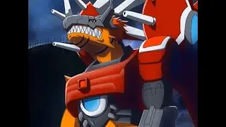 GeoGreymon digievoluciona a RizeGreymon | Digimon Data Esquad | Latino | HD