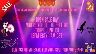 OPEN GUEST SALE DAY- where we turn the show over to you- THURS JUNE 1st- 12pm EST/ 11 am CST