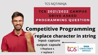 Replace Character In String Using C Programming || TCS Asked 2021/2022 Programming Question