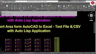 Cross Section Area Table & Cross Section Area Export In Excel - CSV & Text File. With Auto Lisp