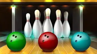Bowling ball game with colors and numbers for kids-Fun to Learn / Kutty Kids TV