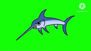 Scary Sea Animals Xiphias Green Screen 