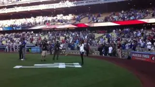 Cassadee Pope singing the National Anthem at Dodger Stadium 7.16.12