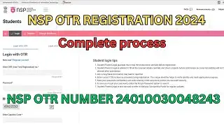 nsp otr registration kaise kare 2024 || ओ टी र नंबर कैसे रजिस्ट्रेशन करे || schoolarship otr #OTR