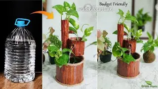 Mini Tabletop Water Fountain Making With Recycle Plastic Bottles | Waterfall Making//GREEN PLANTS