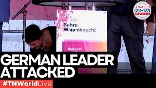 LIVE | German Politician Sahra Wagenknecht Attacked with Red Paint – Suspect Detained