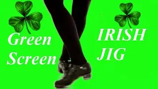 Irish Step Dancing with music, green screen
