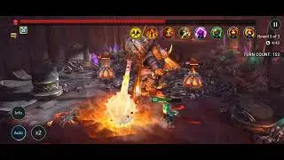 Raid:Shadow Legends- Dreadhorn Bommal floor 90 hard Doom Tower full auto run, Samar Gemcursed solo