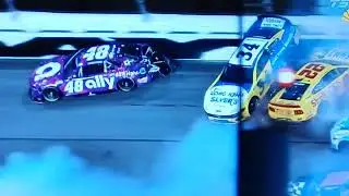 Car almost flips in crash at high speed