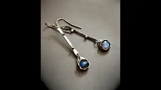 Making Mismatched Blue Labradorite Dangle Textured Earrings in Sterling and Fine Silver