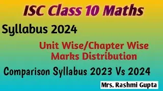 ICSE Class 10 Maths | syllabus 2024 | marks distribution icse class 10 2024 |