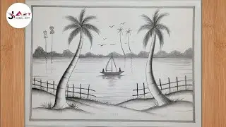 Nature drawing easy pencil shading | Landscape drawing | Scenery drawing