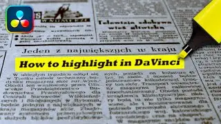 How to Make a HIGHLIGHTER Effect in DaVinci Resolve