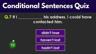 Conditional Sentences quiz with answer
