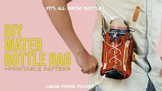DIY Water Bottle Bag + PDF SEWING PATTERN (EASY SEWING PROJECT)(Step By Step Instructions)
