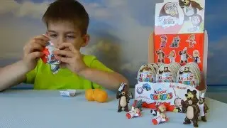 Открываем коробку киндеров Маша и медведь. Серия 8 из 13.