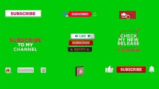 Green screen animated subscribe button  #4 (for free)