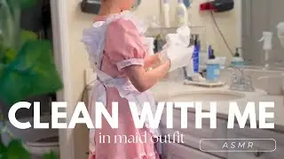 CLEAN WITH ME | maid outfit bathroom cleaning