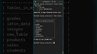 How to Create and Drop Tables in MySQL  