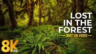 Virtual Immersion into Forest Scenery - 8K Lost in the Forest - 360° Virtual Relaxation Video