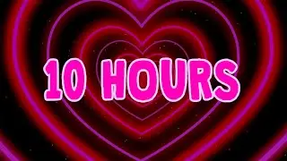 Double Neon Love Heart Tunnel Particles Background 10 hours | Full HD 60fps Background Disco Pink