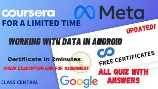 Working with Data in Android,(week-1-5) All Quiz Answers.#coursera #quiztime #answers #quiz #mr