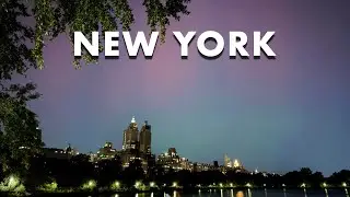 Northern Lights Above New York Central Park