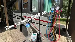 Country Coach Intrigue gets some COLD dash air AC repairs.