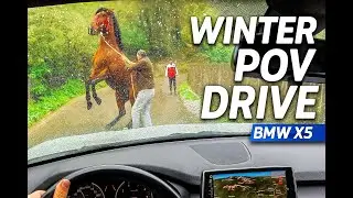 Peaceful Winter Drive Turns Unexpected – BMW X5 XDRIVE 40D F15 M SPORT POV Drive