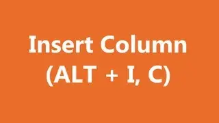 Excel Shortcuts - Insert Column