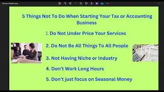 5 Things Not To Do When Starting Your Tax or Accounting Business