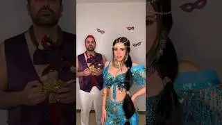 🧞‍♂️JASMINE & ALADDIN🩵 Idea disfraz Carnaval princesa Disney #carnaval #aladdin #shorts