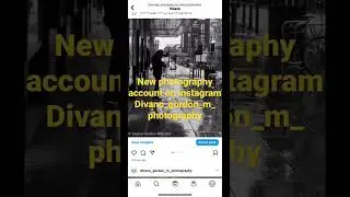 My new photography account on instagram