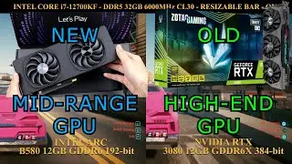New Mid Range GPU vs OLD High End GPU | B580 vs 3080 12GB | 3 Games Tested at 1440P & 1080P (2025)
