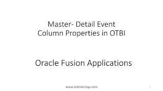 OTBI - Master Detail Event - Interaction - Oracle Fusion OTBI
