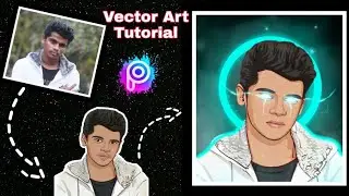 How to edit Neon Glowing Vector Art Gaming Logo in Picsart // Vector Art in Picsart 💙💙