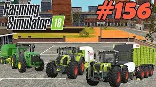 FS 18. Timelapse # 156. Collecting straw from all fields. 5 tractors in action.