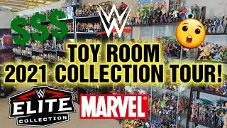 2021 TOY ROOM COLLECTION TOUR! WWE AEW HORROR MARVEL DC + MORE