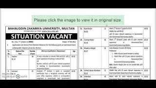 Bahauddin Zakariya University Multan Jobs May 2021 Apply Online Sweepers, Clerks