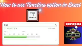 🔥How to use timeline option in Excel🔥